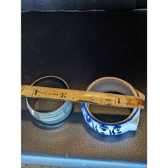 Antique Silver plated and porshlin napkin holders. Made in the Philippines - Picture 9 of 13